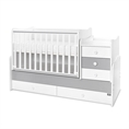 Letto MAXI PLUS NEW white+stone grey /Telaio a doghe - livello 2/
